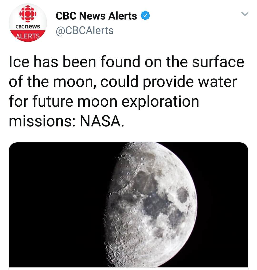 ICE FOUND ON
MOON